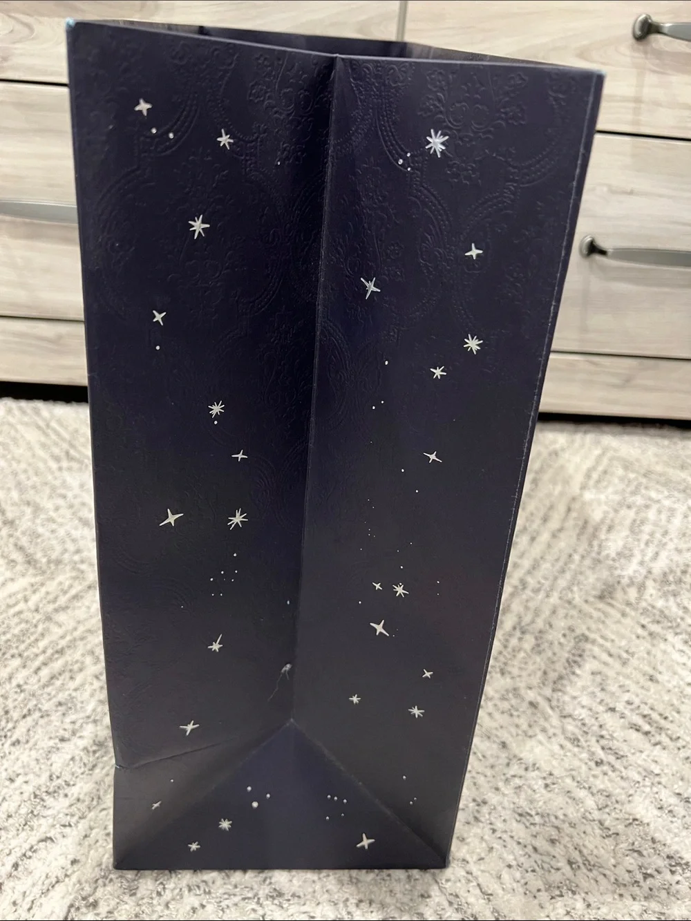 Gucci Authentic Navy Celestial Extra Large Shopping Bag with Iridescent Logo